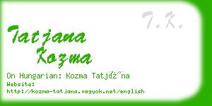 tatjana kozma business card